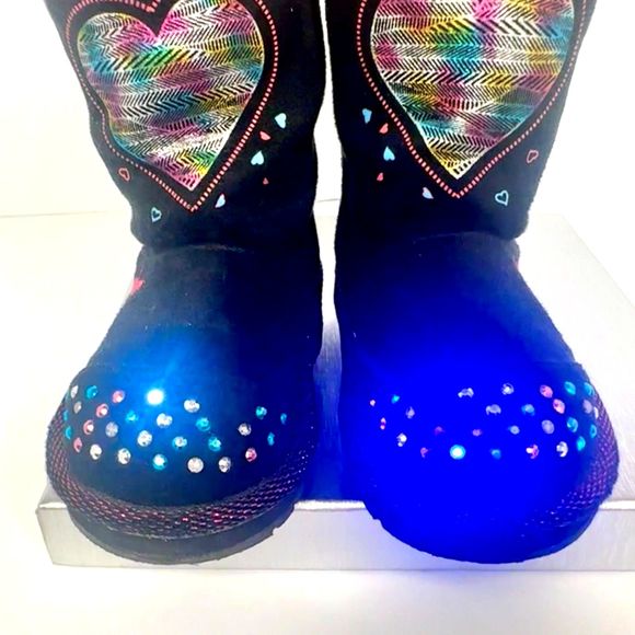 Skechers Childrens Twinkle Toes Light-Up Boots Keepsakes Heart Warmer Size 7 - Picture 2 of 10